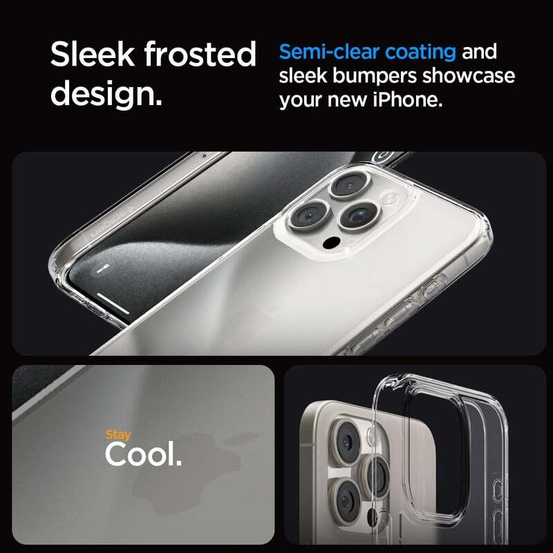 Spigen iPhone 15 Pro case cover Ultra Hybrid - Frost Clear